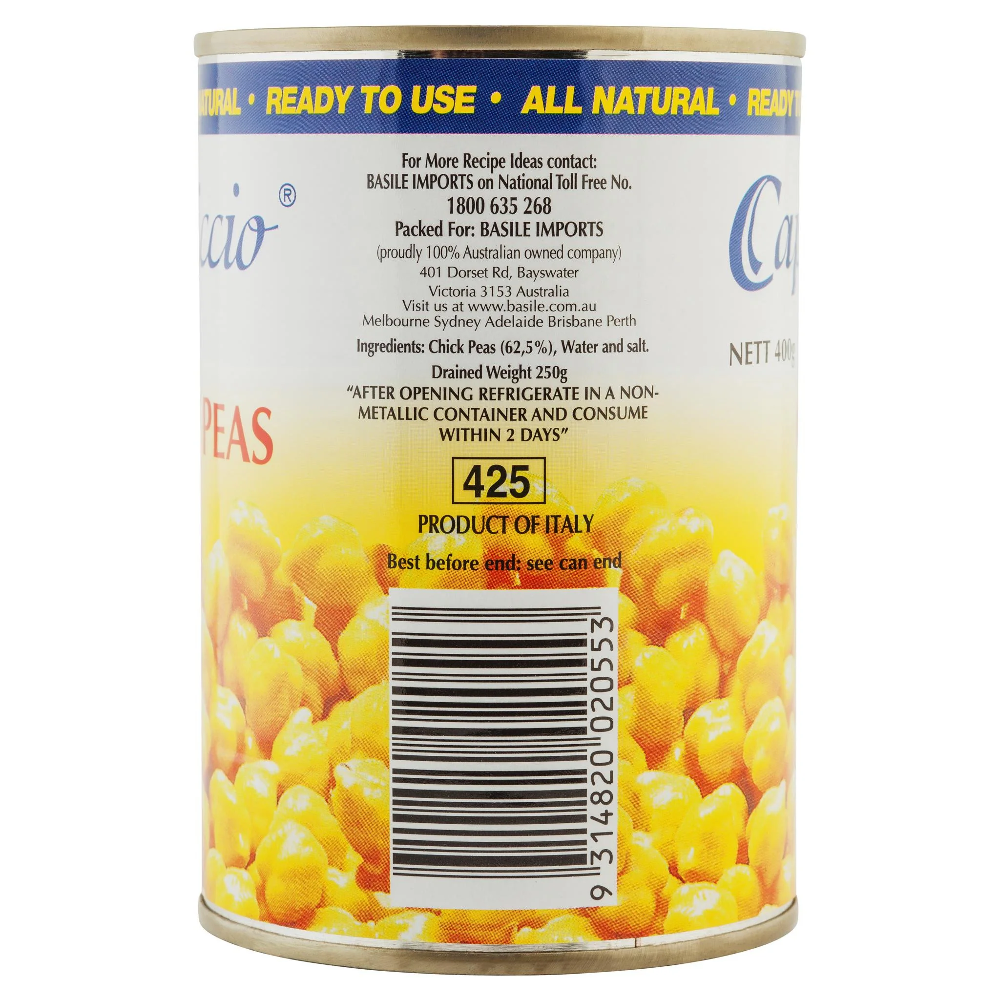 Capriccio Chick Peas 400g - Image 3