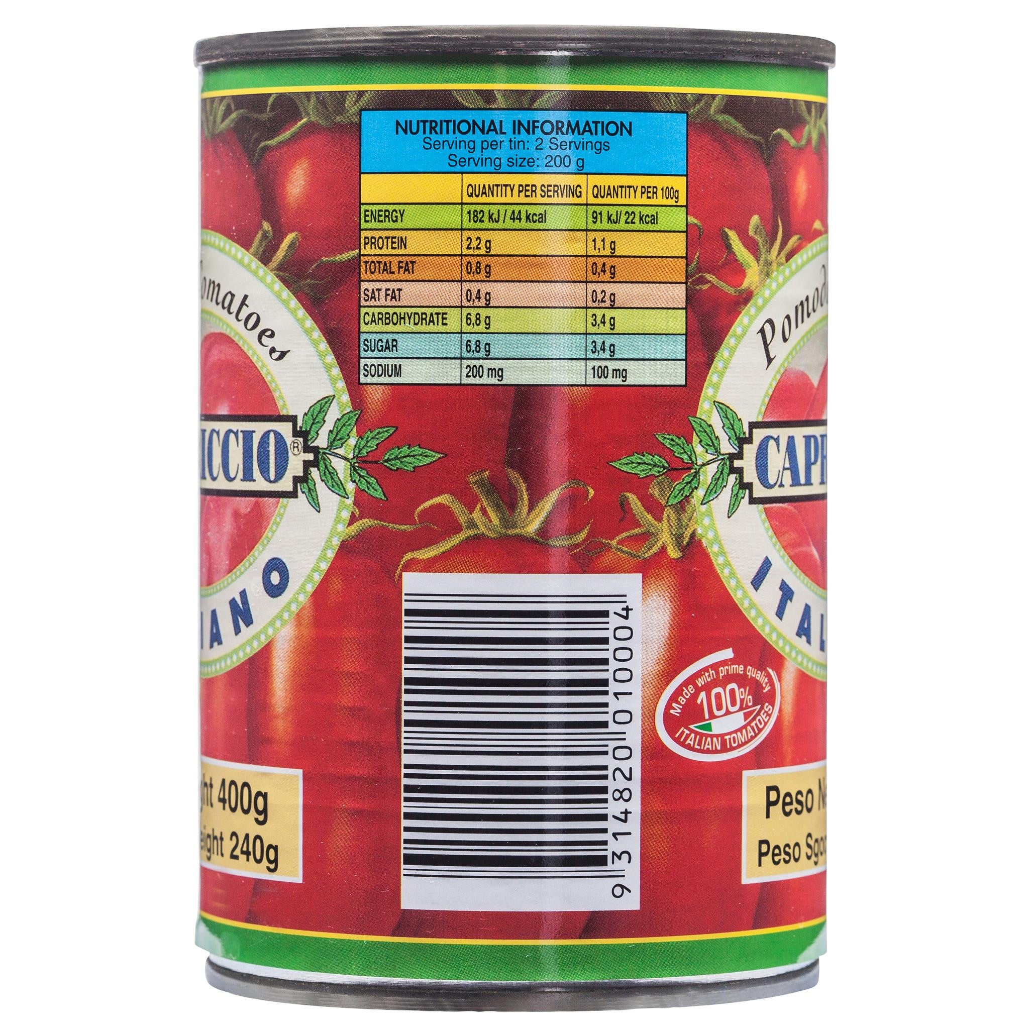 Capriccio Peeled Tomatoes 400g - Image 3