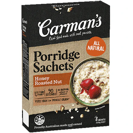 Carman's Porridge Honey Roasted Nut Sachets x8 320g