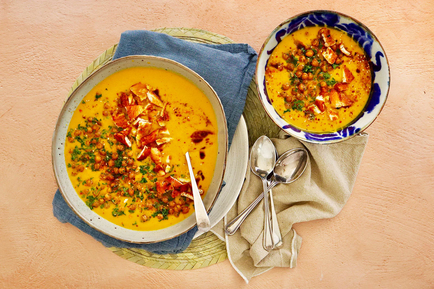 Carrot Soup - with Roasted Chickpeas and Halloumi - Image 2