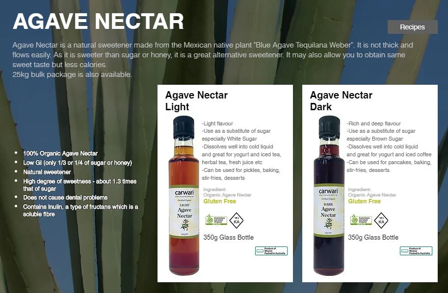 Carwari Light Agave Nectar 350g - Image 3