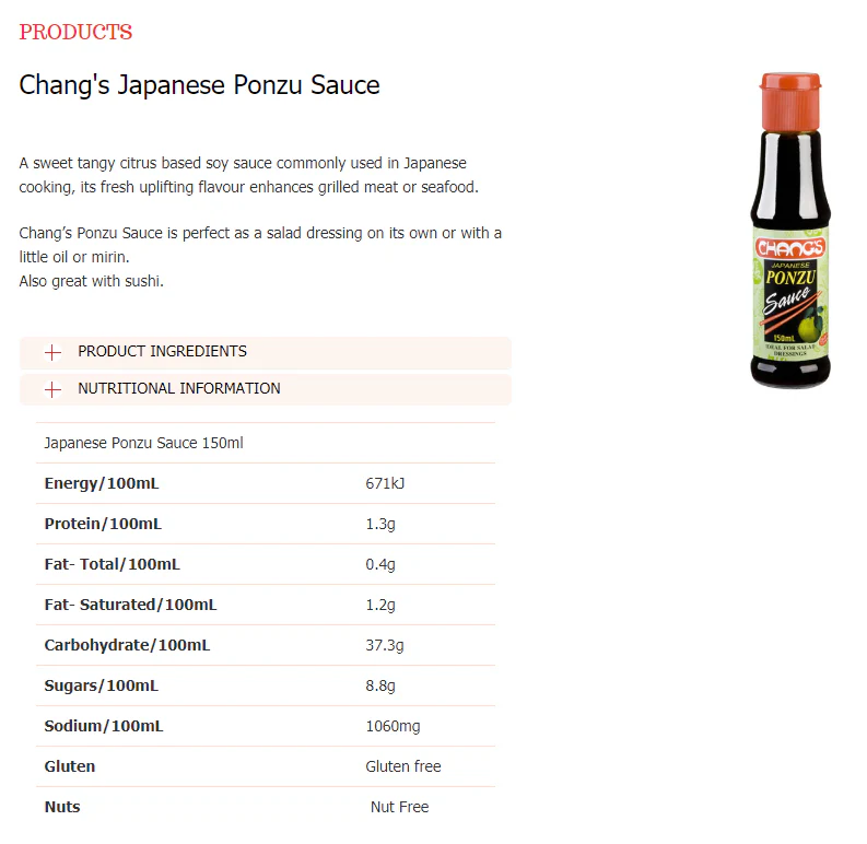 Changs Japanese Ponzu Sauce 150ml - Image 2