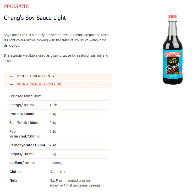 Changs Light Soy Sauce 500ml - Image 2