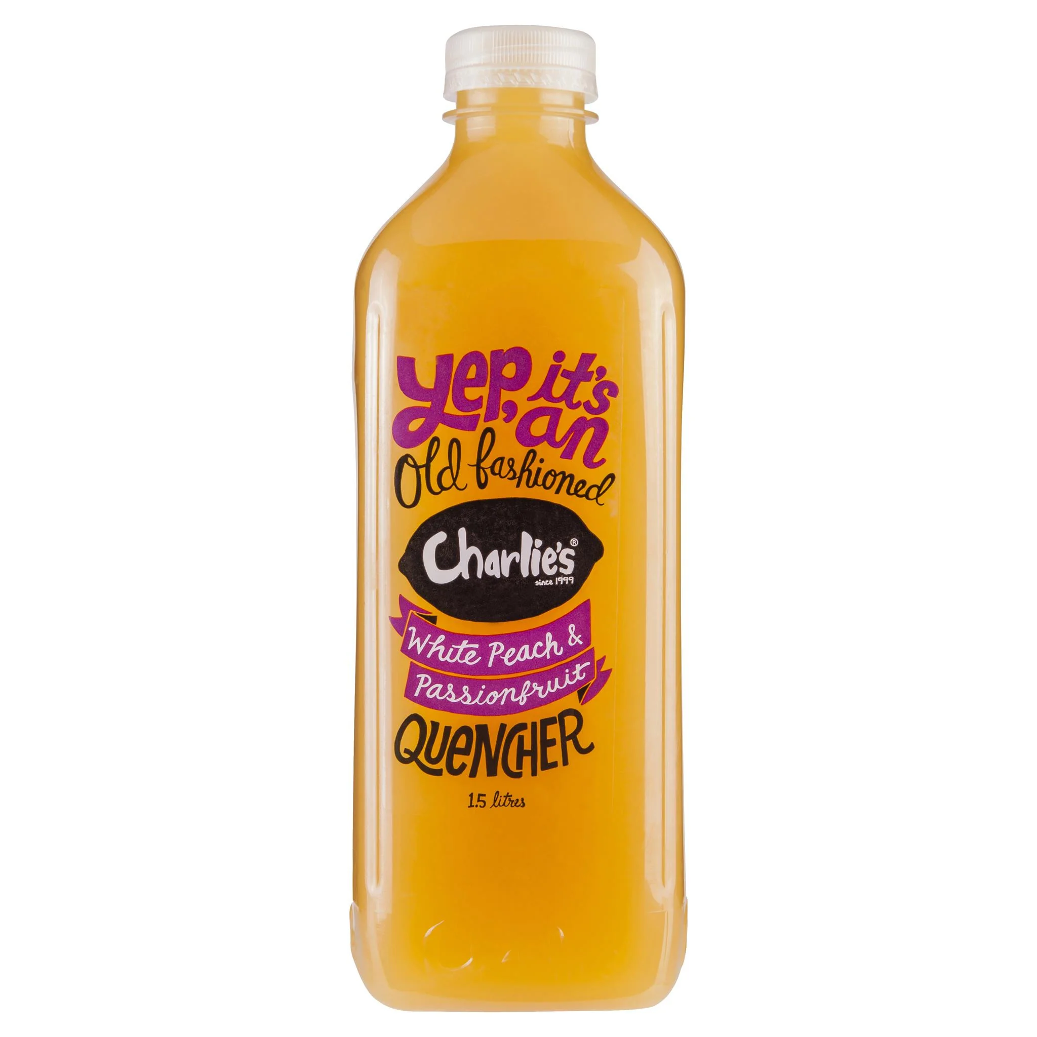 Charlies Old Fashioned White Peach & Passionfruit Quencher 1.5L