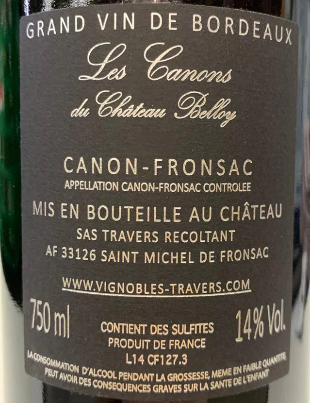 Chateau Belloy Canon Fronsac Bordeaux France 750ml - Image 2