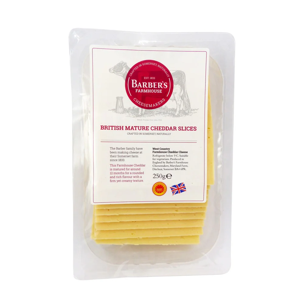 Barbers Sliced Cheddar Cheese 250g