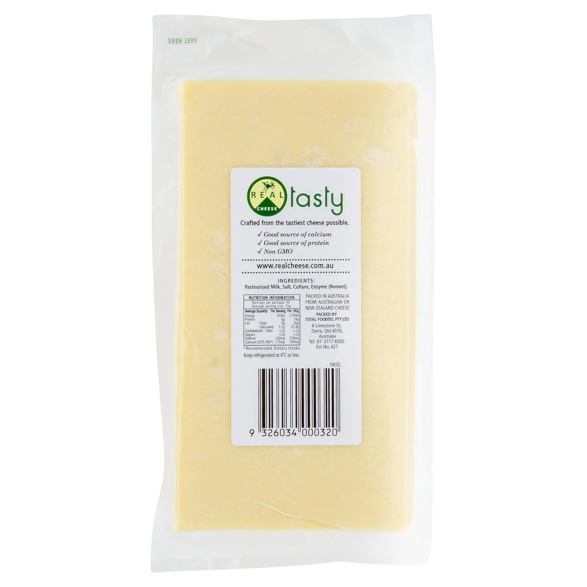 Real Tasty Cheddar Cheese Block 1kg - Image 2