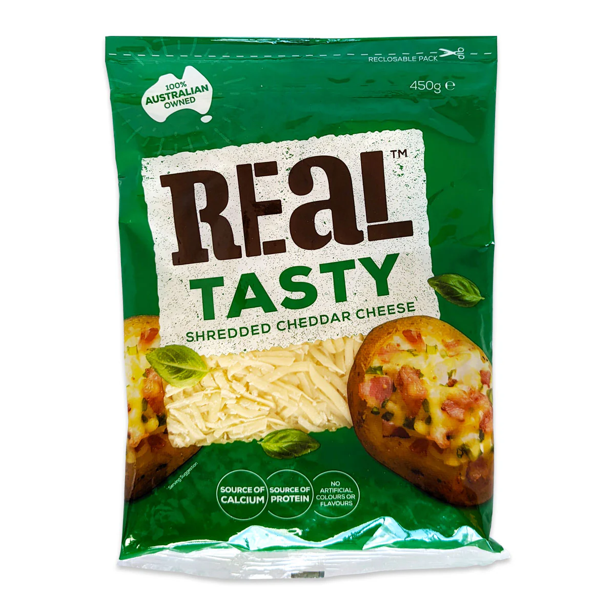 Real Shredded Tasty Cheddar Cheese 450g