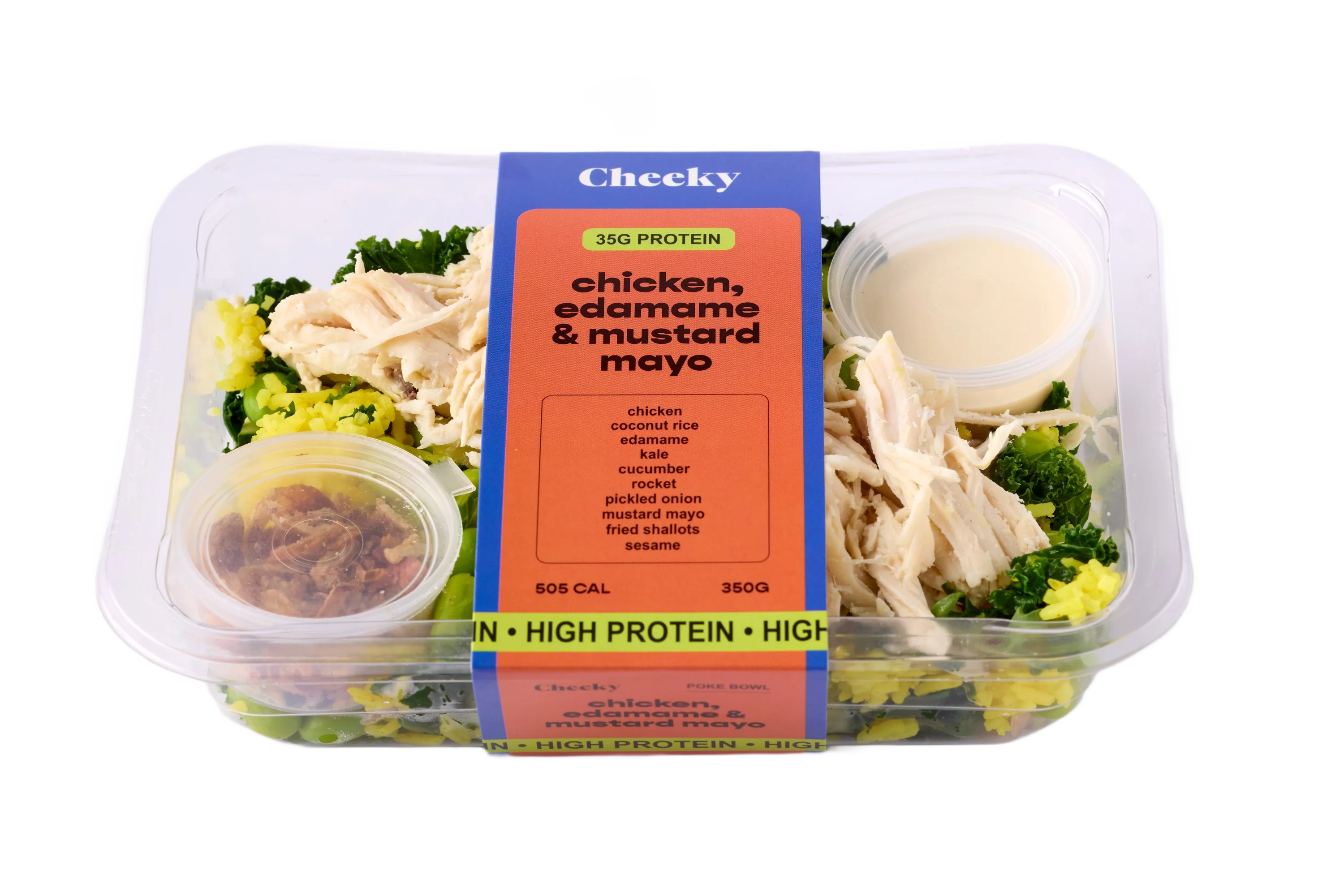 Cheeky Poke Chicken Edamame & Mustard Mayo High Protein Poke Bowl 350g - Image 3