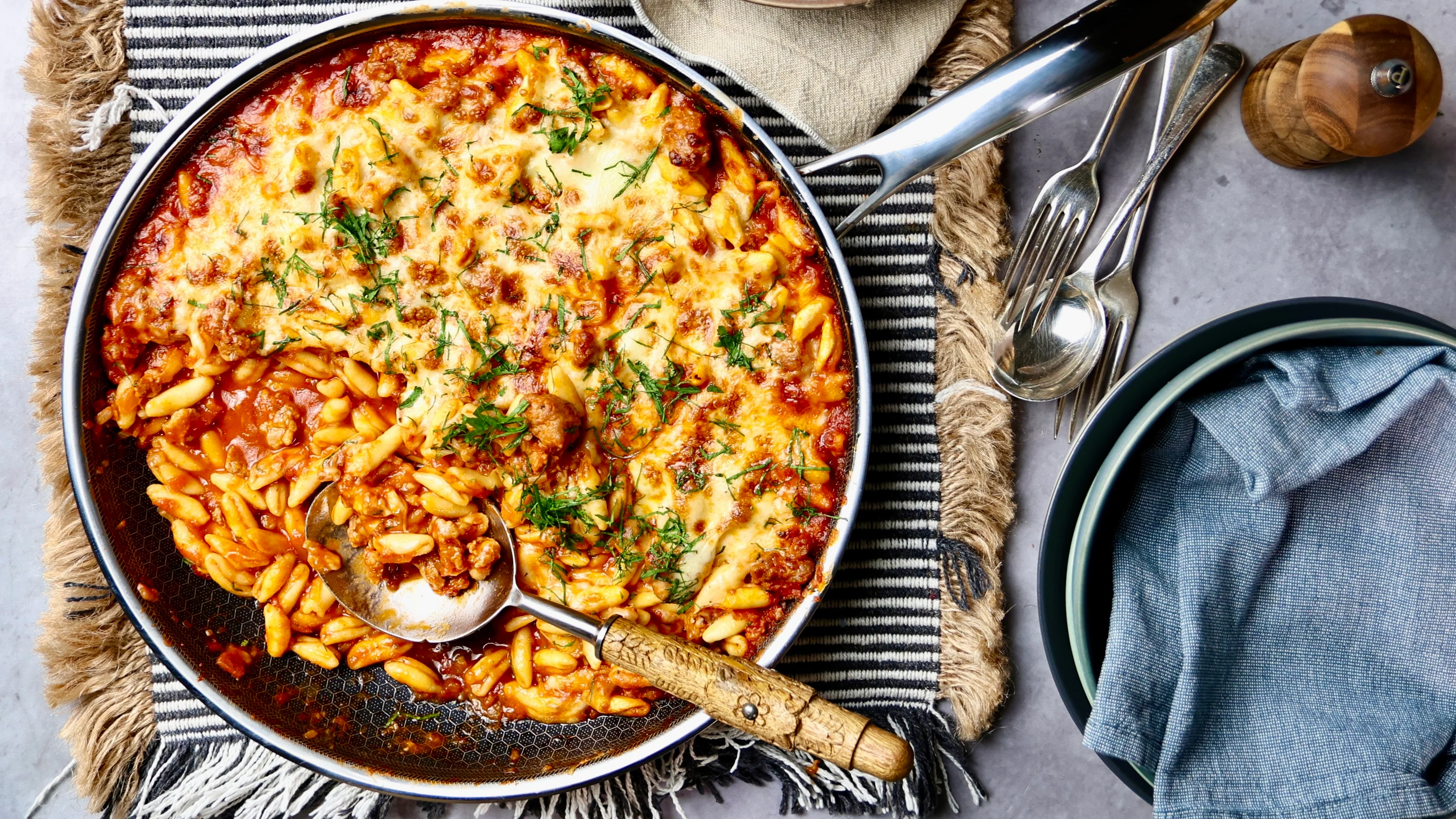 Cheesy Cavatelli Pasta & Spicy Pork Sausage - Image 2