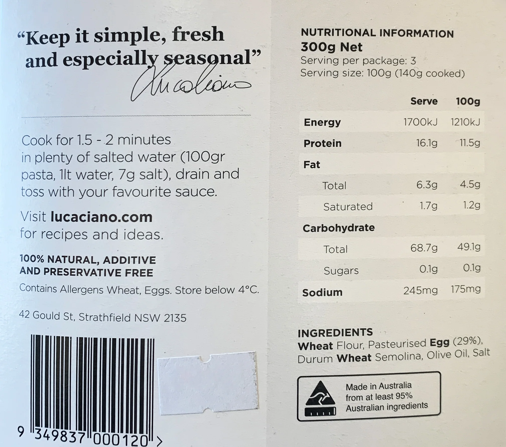 Luca Ciano Tagliatelle 300g - Image 2