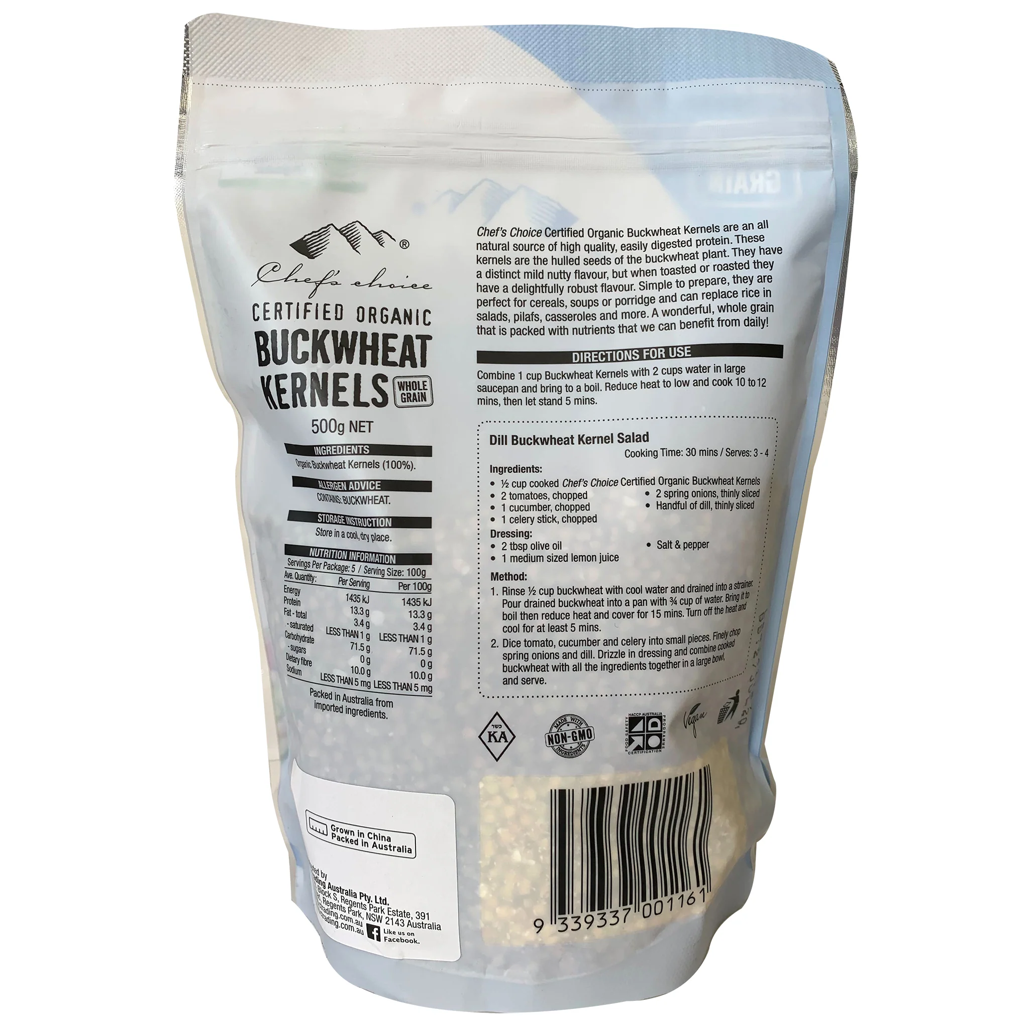 Chef's Choice Organic Buckwheat Kernels 500g - Image 2