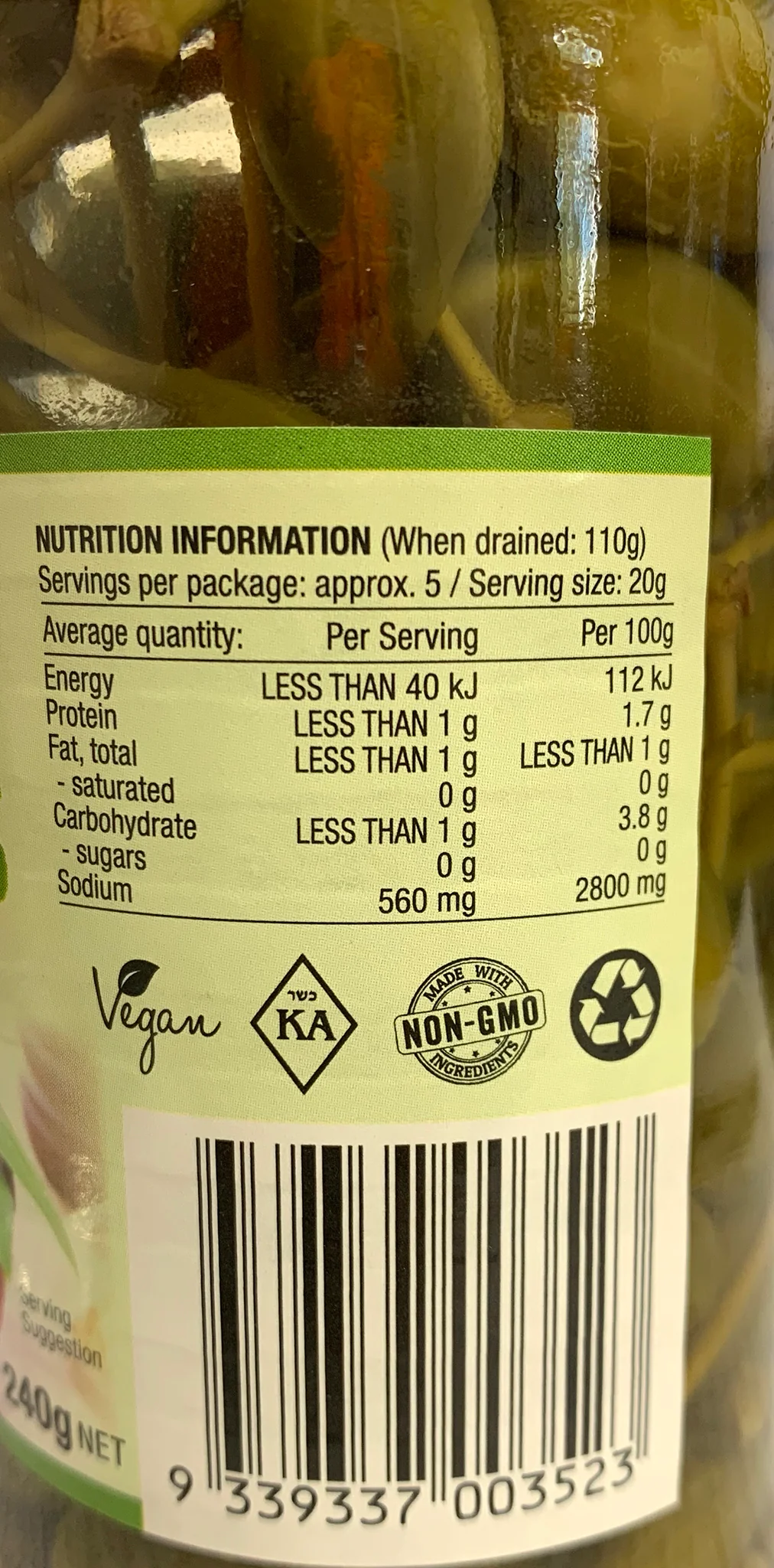 Chef's Choice Caperberries In Vinegar 240g - Image 2
