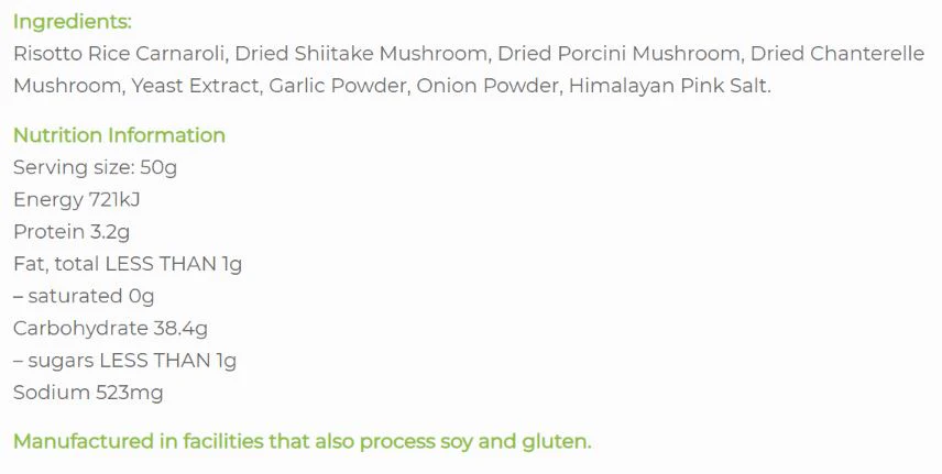 Chef's Choice Forest Mushroom Risotto 200g - Image 2