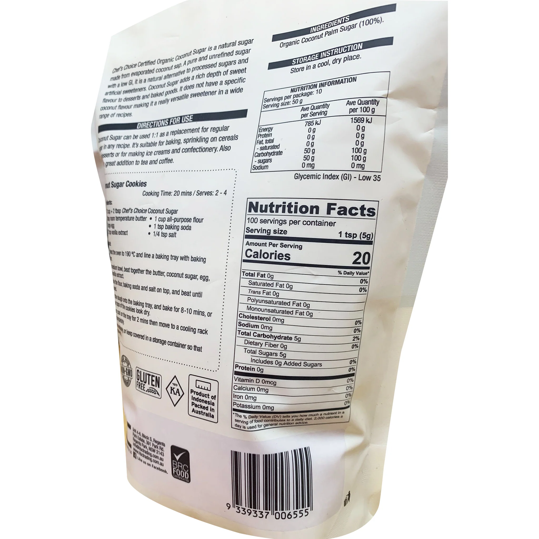 Chef's Choice Organic Coconut Sugar Pure and Unrefined 500g - Image 2