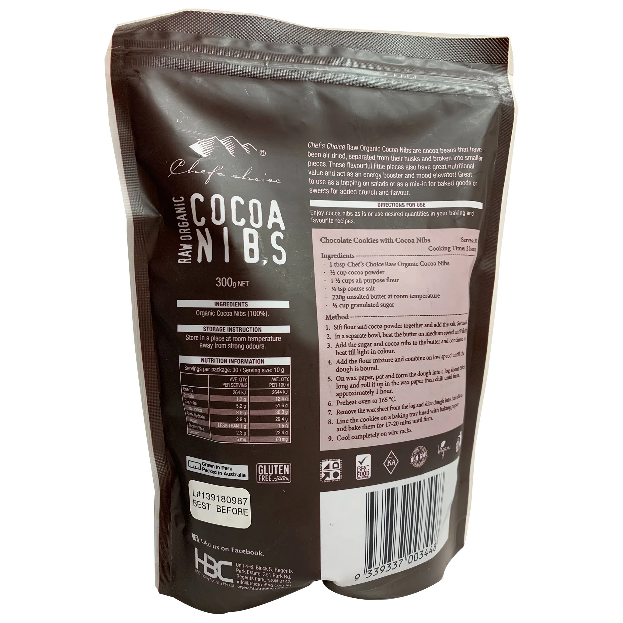 Chef's Choice Organic Raw Cacao Nibs 300g - Image 2