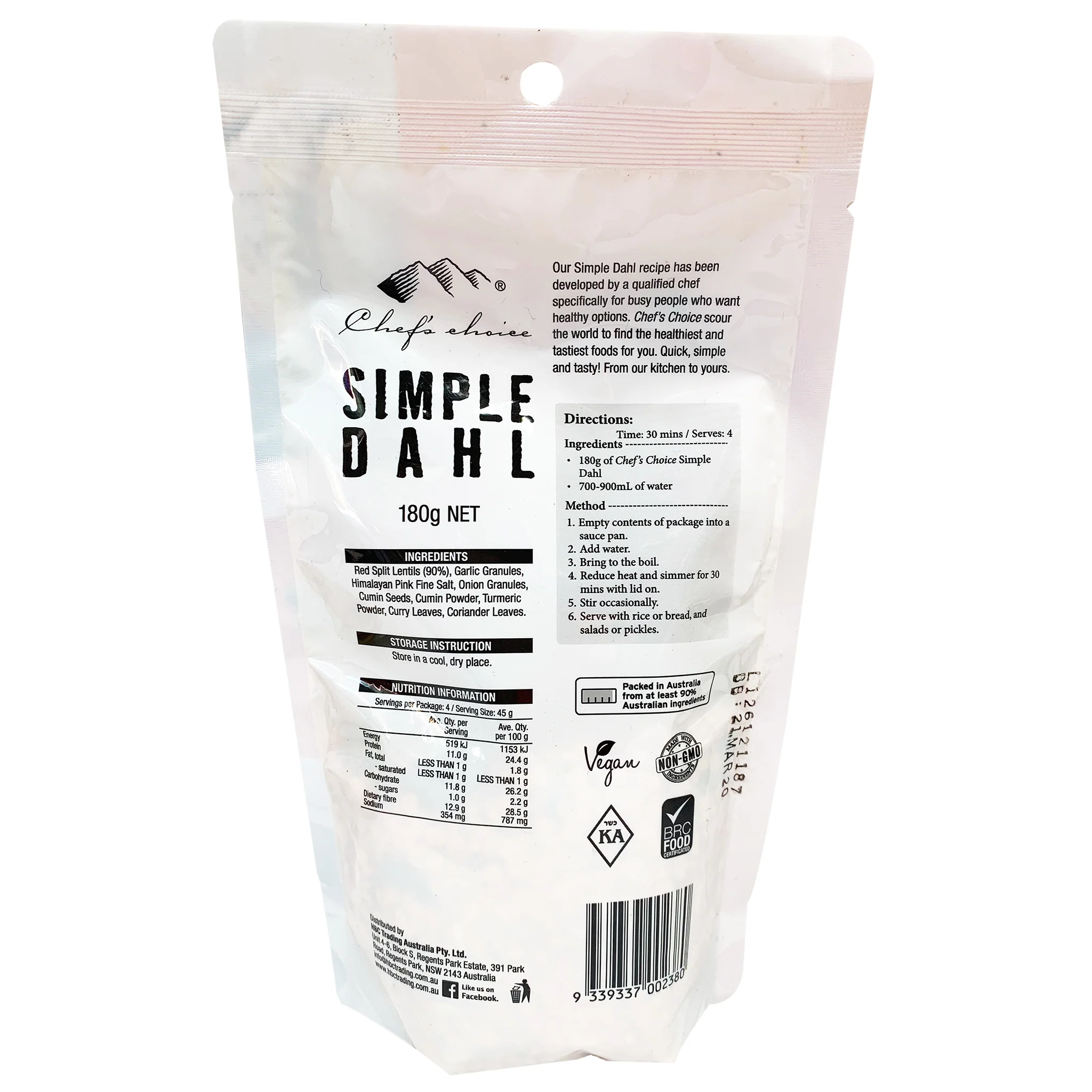 Chef's Choice Simple Dahl 180g - Image 2
