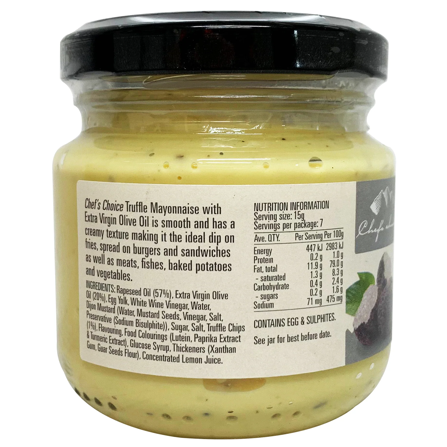 Chef's Choice Truffle Mayonnaise with Extra Virgin Olive Oil 115g - Image 2