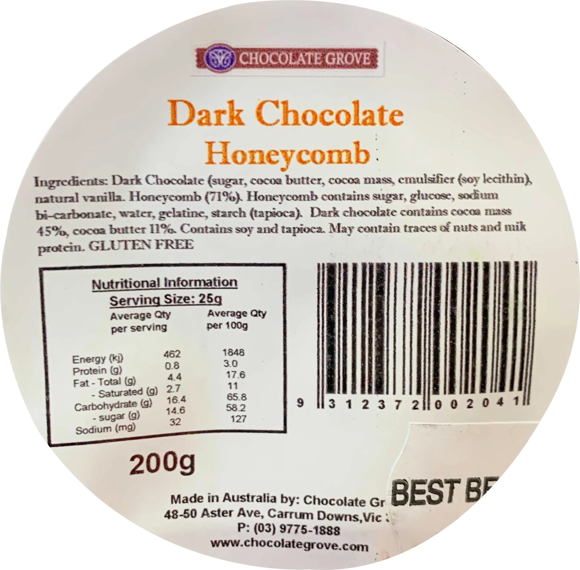 Chocolate Grove Dark Chocolate Honeycomb 200g - Image 2