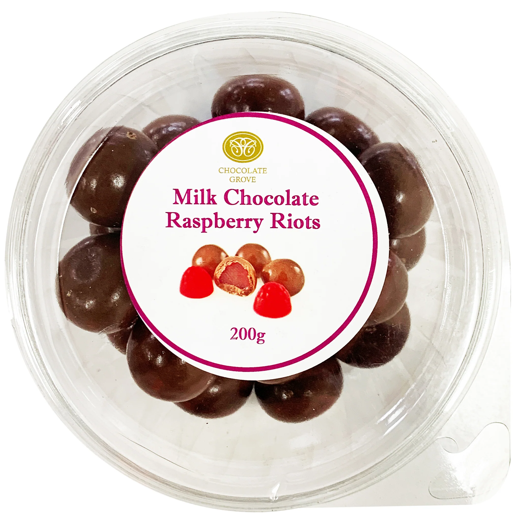 Chocolate Grove Milk Chocolate Raspberry Riots 200g