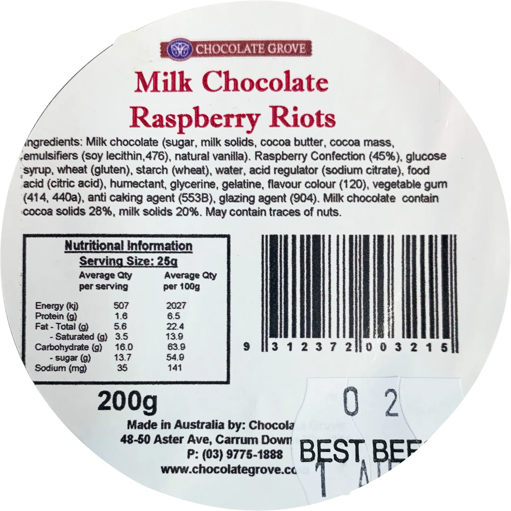 Chocolate Grove Milk Chocolate Raspberry Riots 200g - Image 3