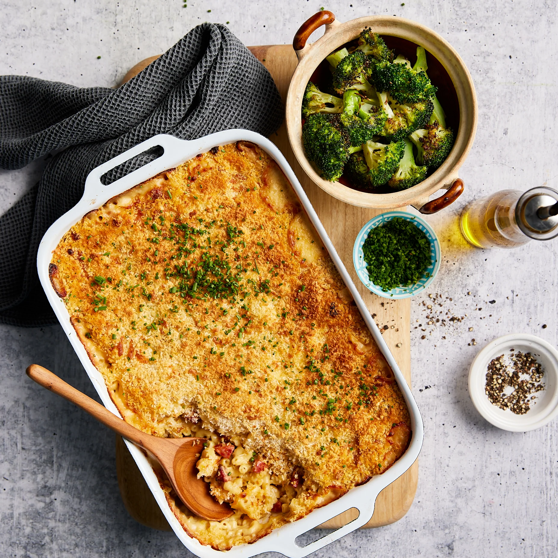 Chorizo Mac and Cheese - with Roasted Broccoli