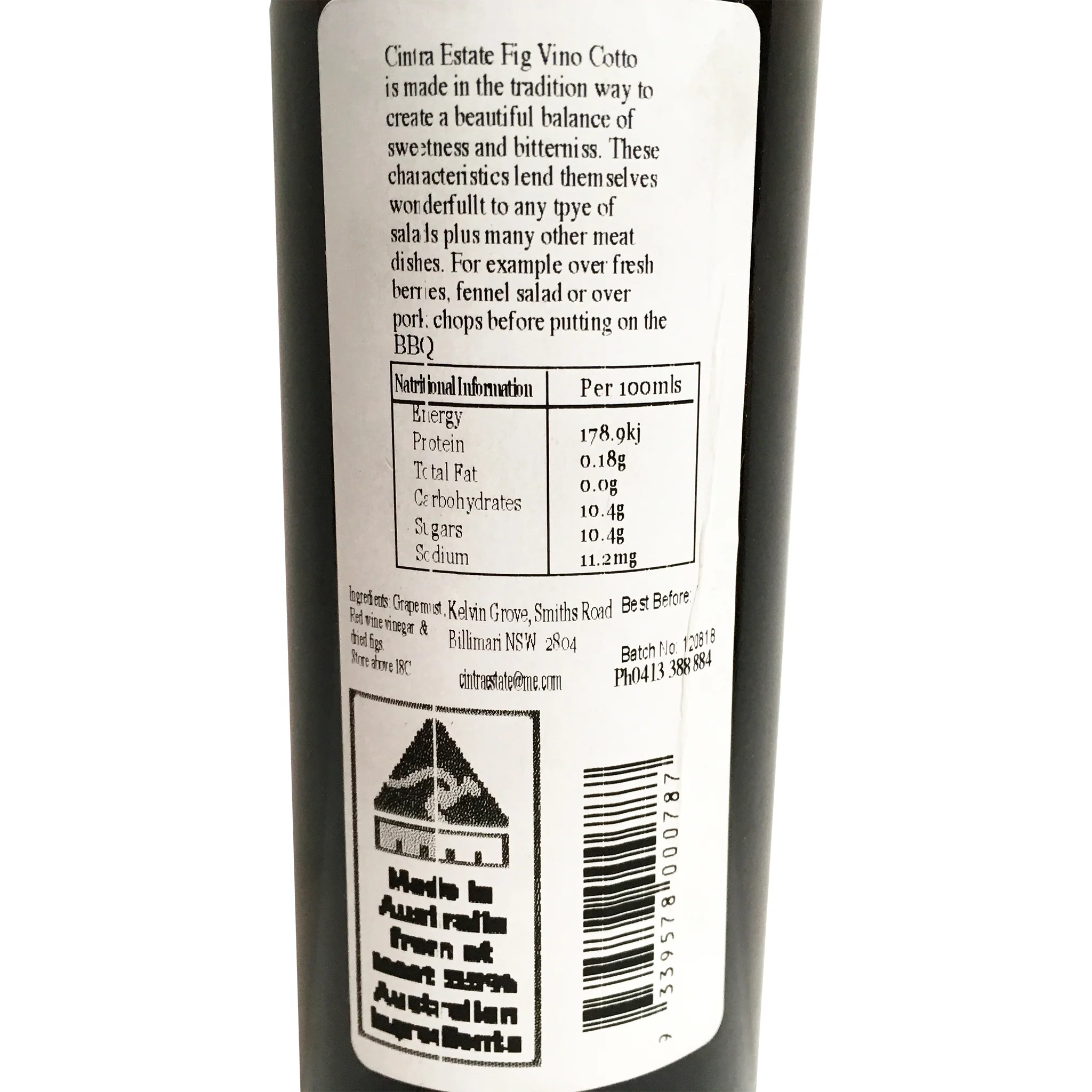 Cintra Estate Fig Vino Cotto 250ml - Image 2