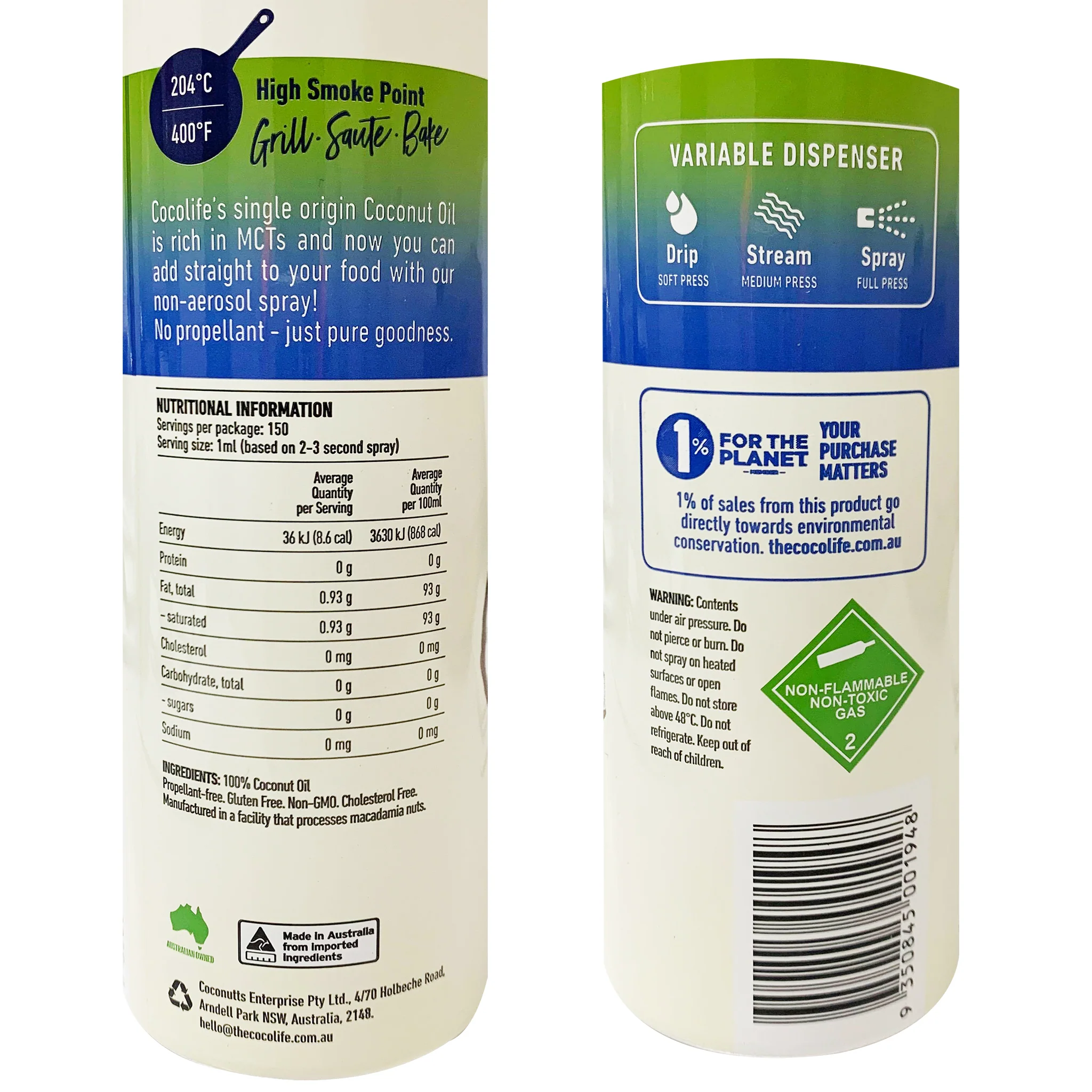 Cocolife Macadamia Oil Spray Non Aerosol 150ml - Image 2