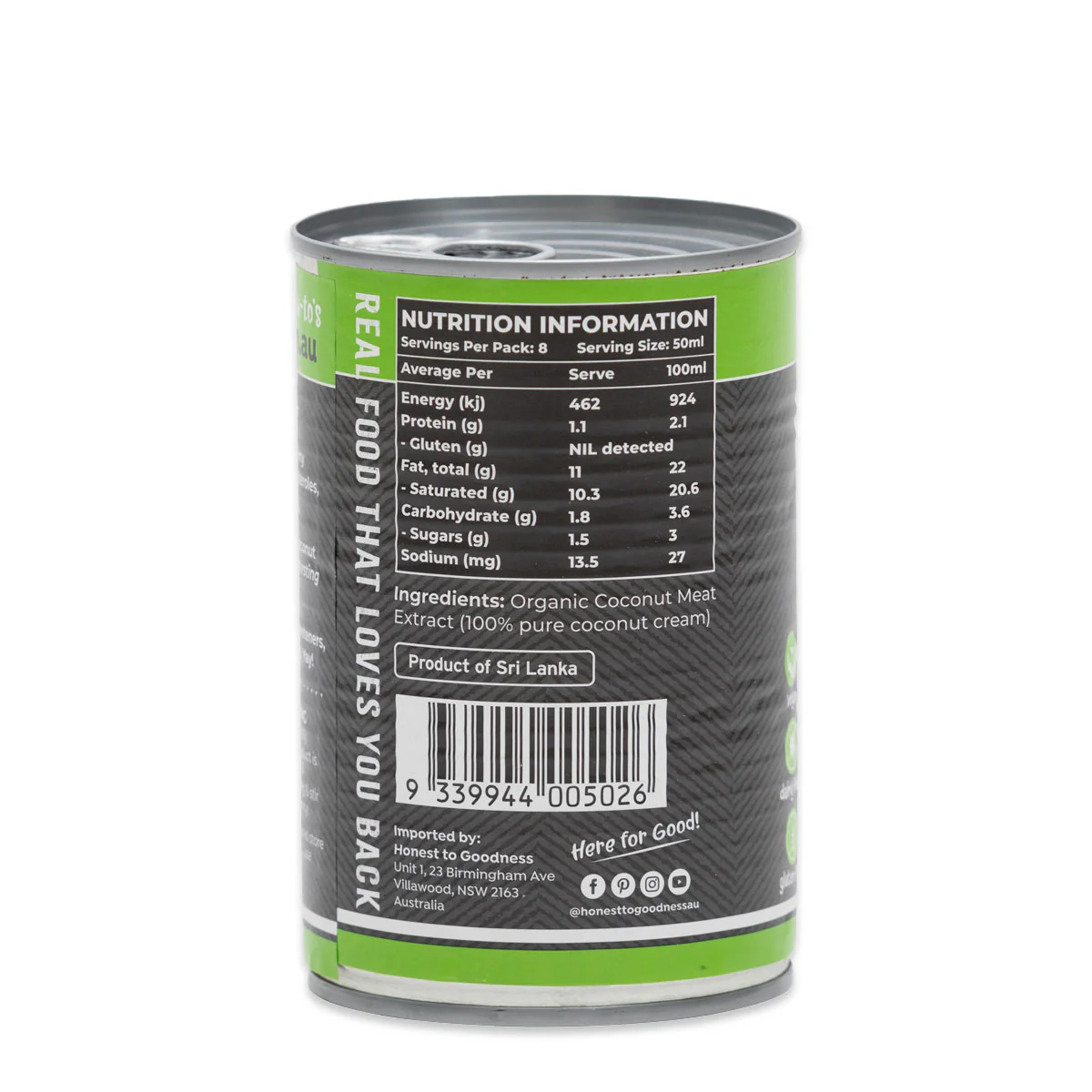 Honest to Goodness Organic Coconut Cream 400ml - Image 3