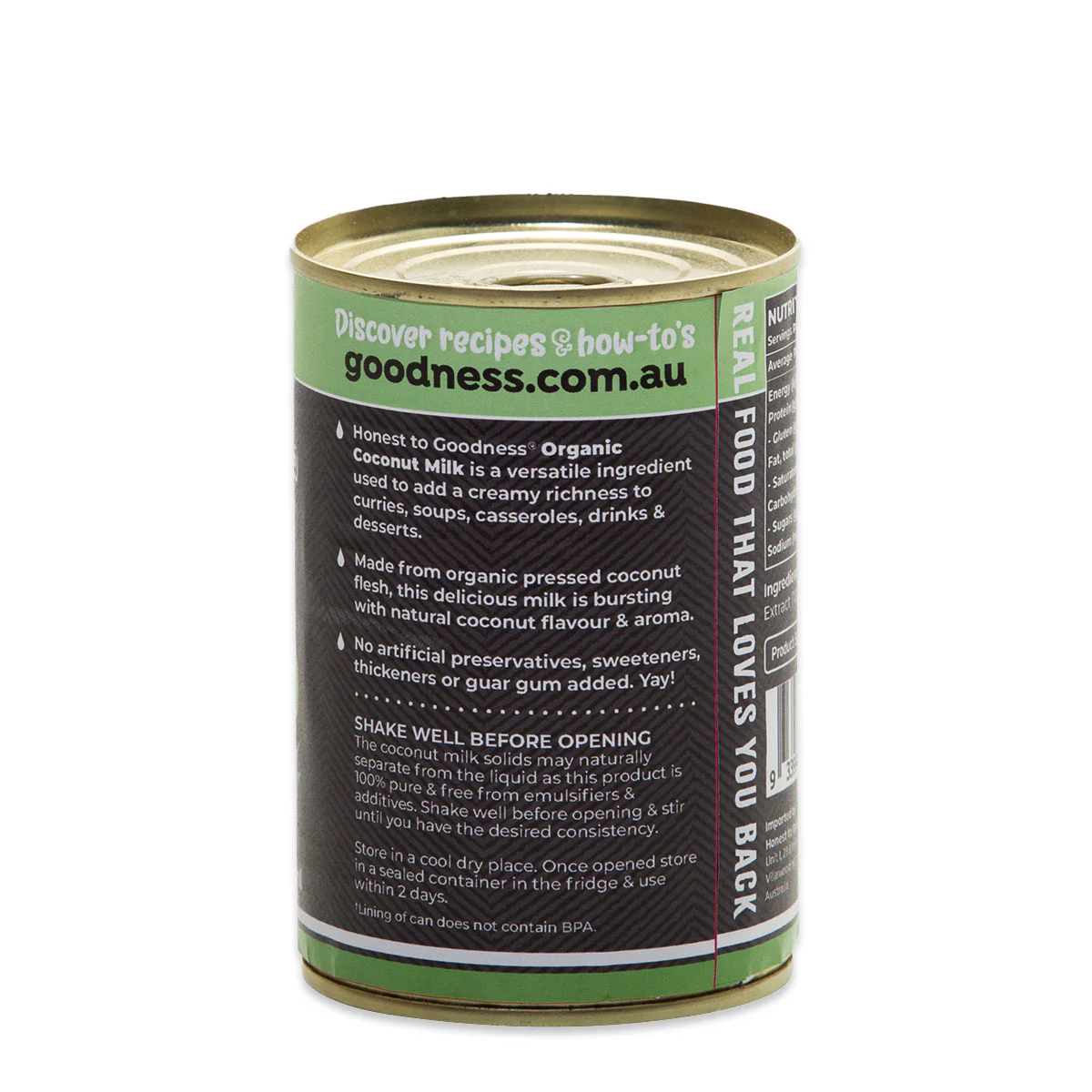 Honest to Goodness Organic Coconut Milk 400ml - Image 2