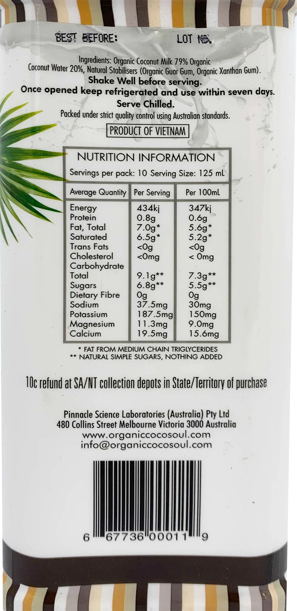 Cocosoul Organic Coconut Milk 1.25L - Image 2