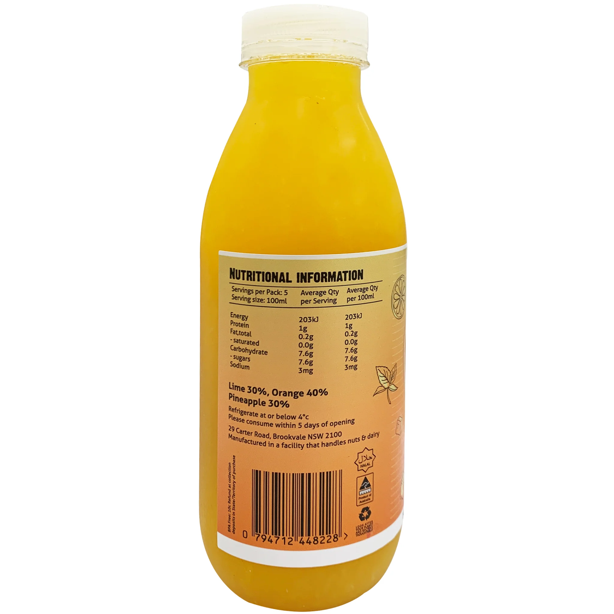 Cold Pressed Cocktail Mixer Orange Lime and Pineapple Juice 500ml - Image 2