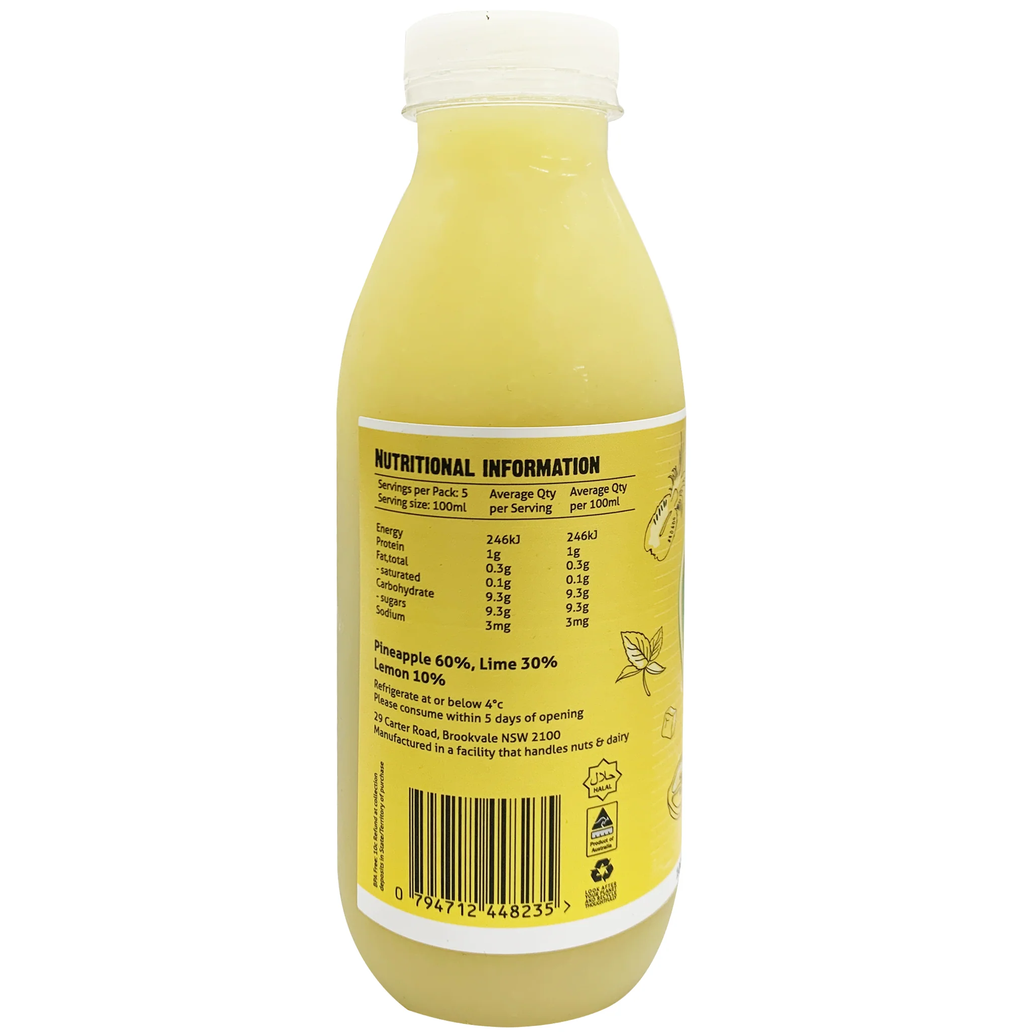 Cold Pressed Cocktail Mixer Pineapple Lime and Lemon Juice 500ml - Image 2