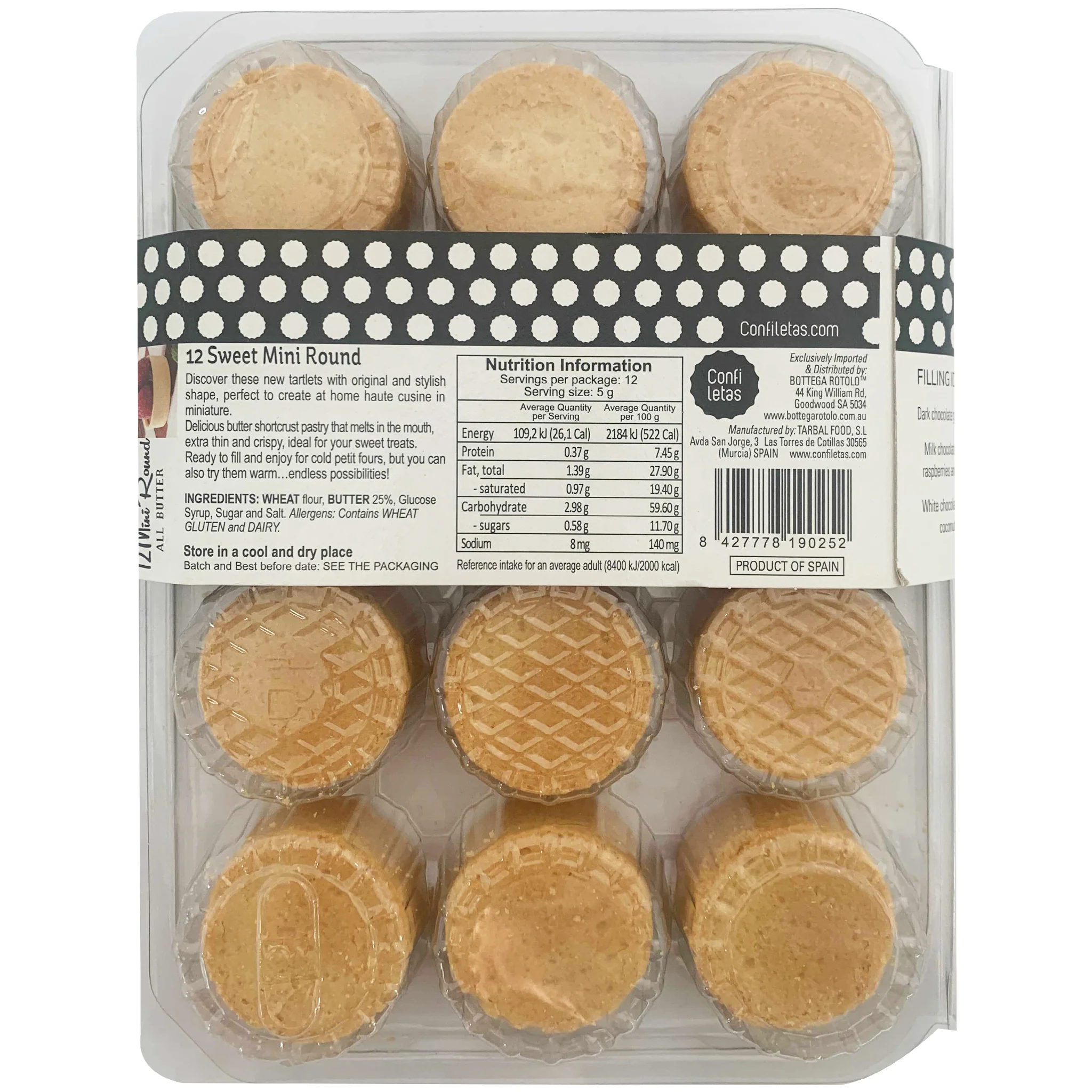 Confiletas Sweet Mini Round Tarts x12 69g - Image 2