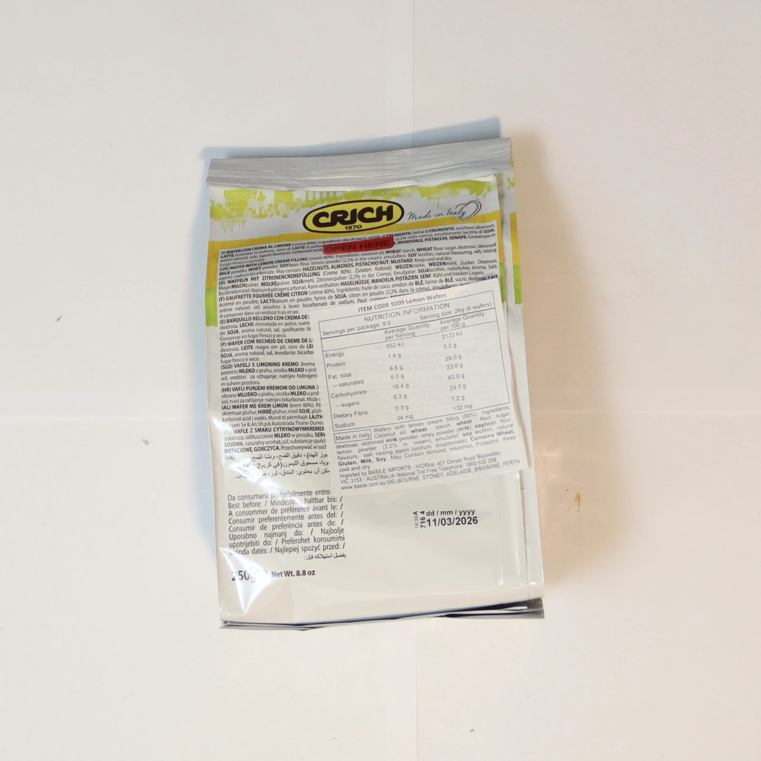 Crich Lemon Wafers 250g - Image 2