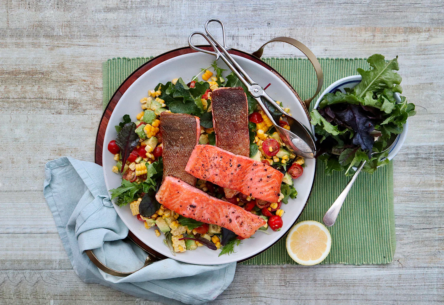 Crispy Ocean Trout - with Corn Avocado and Tomato Salad - Image 2