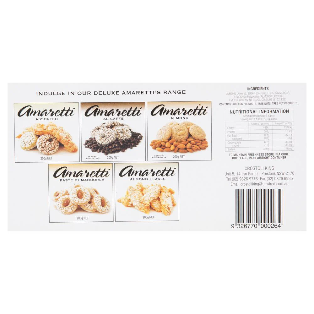 Crostoli King Biscuits Amaretti Al Pistaccchio 200g - Image 2