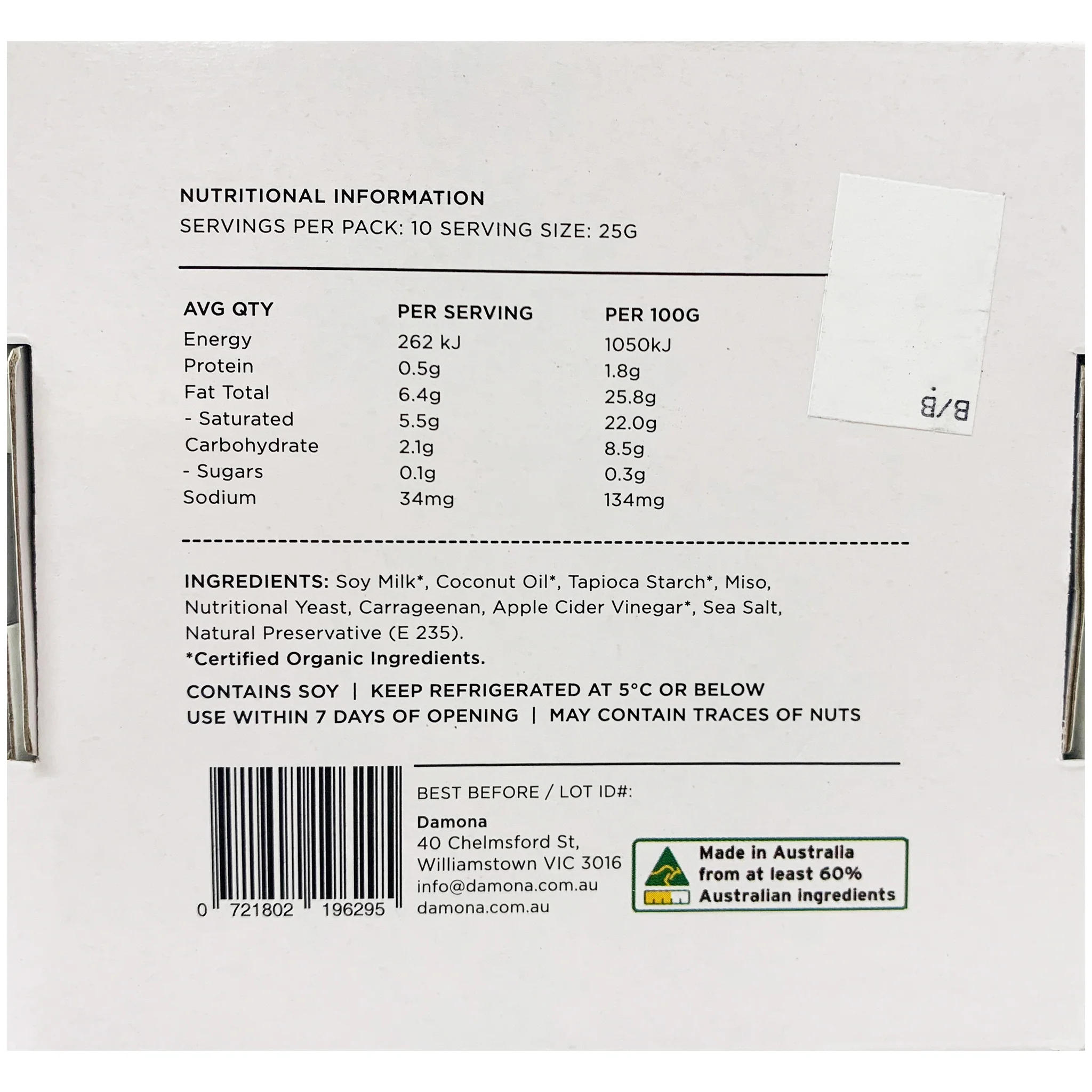 Damona Dairy-Free Cheeses Brie 180g - Image 3