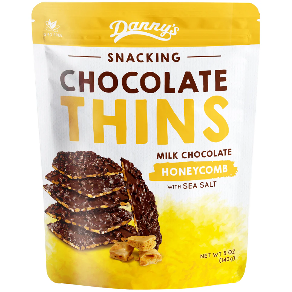 Danny's Chocolate Thins Milk Chocolate Honeycomb 140g - Image 2