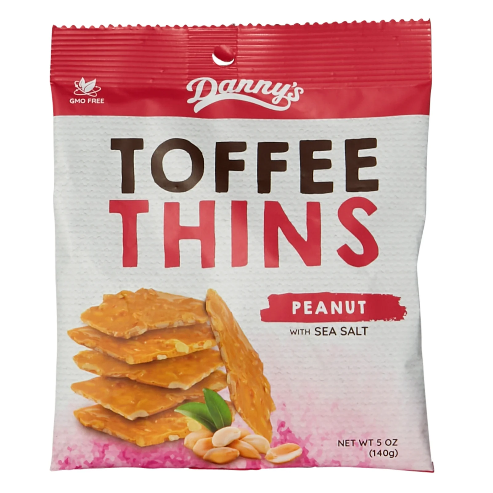 Danny's Toffee Thins Peanut and Sea Salt 140g - Image 2