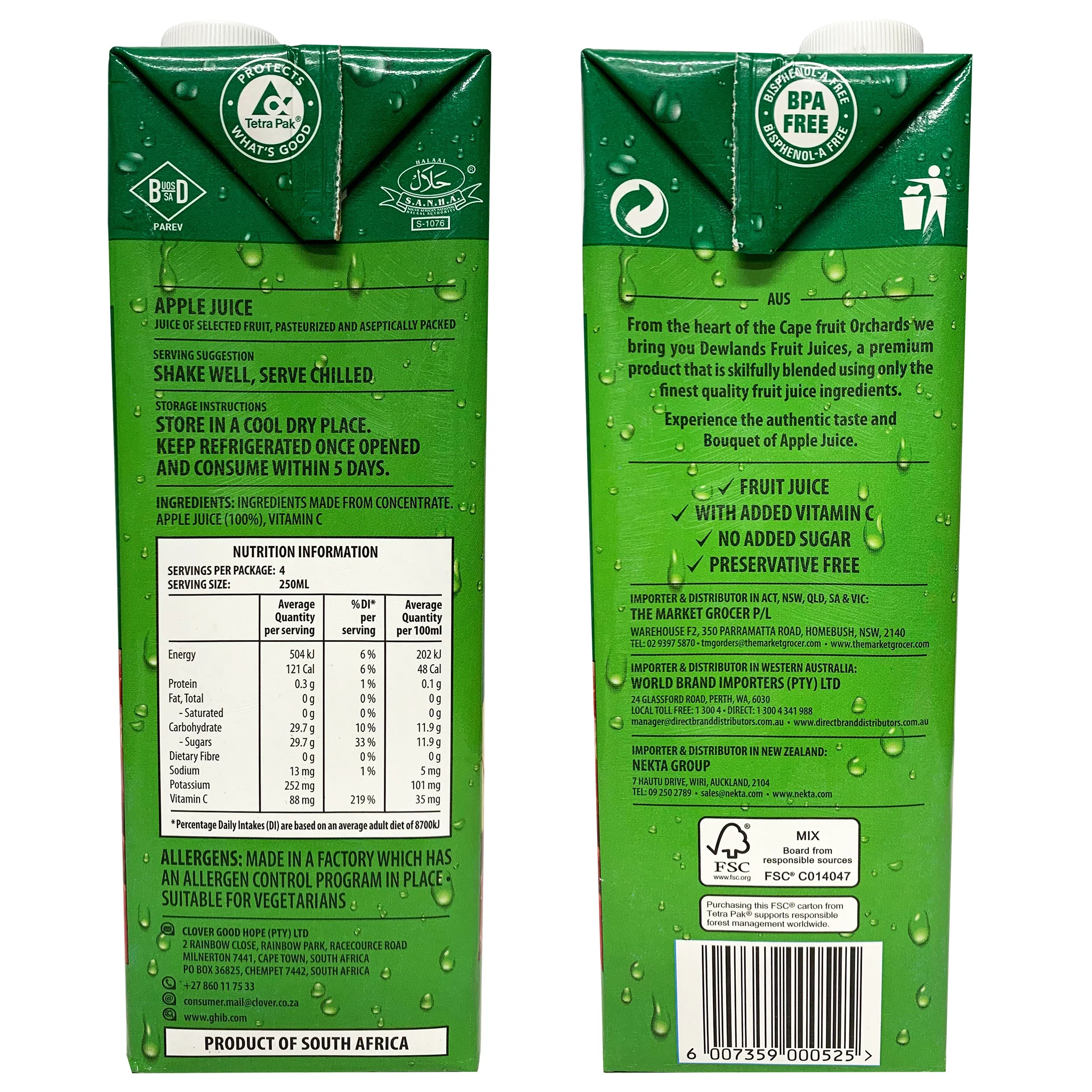 Dewlands Apple Juice 1L - Image 2