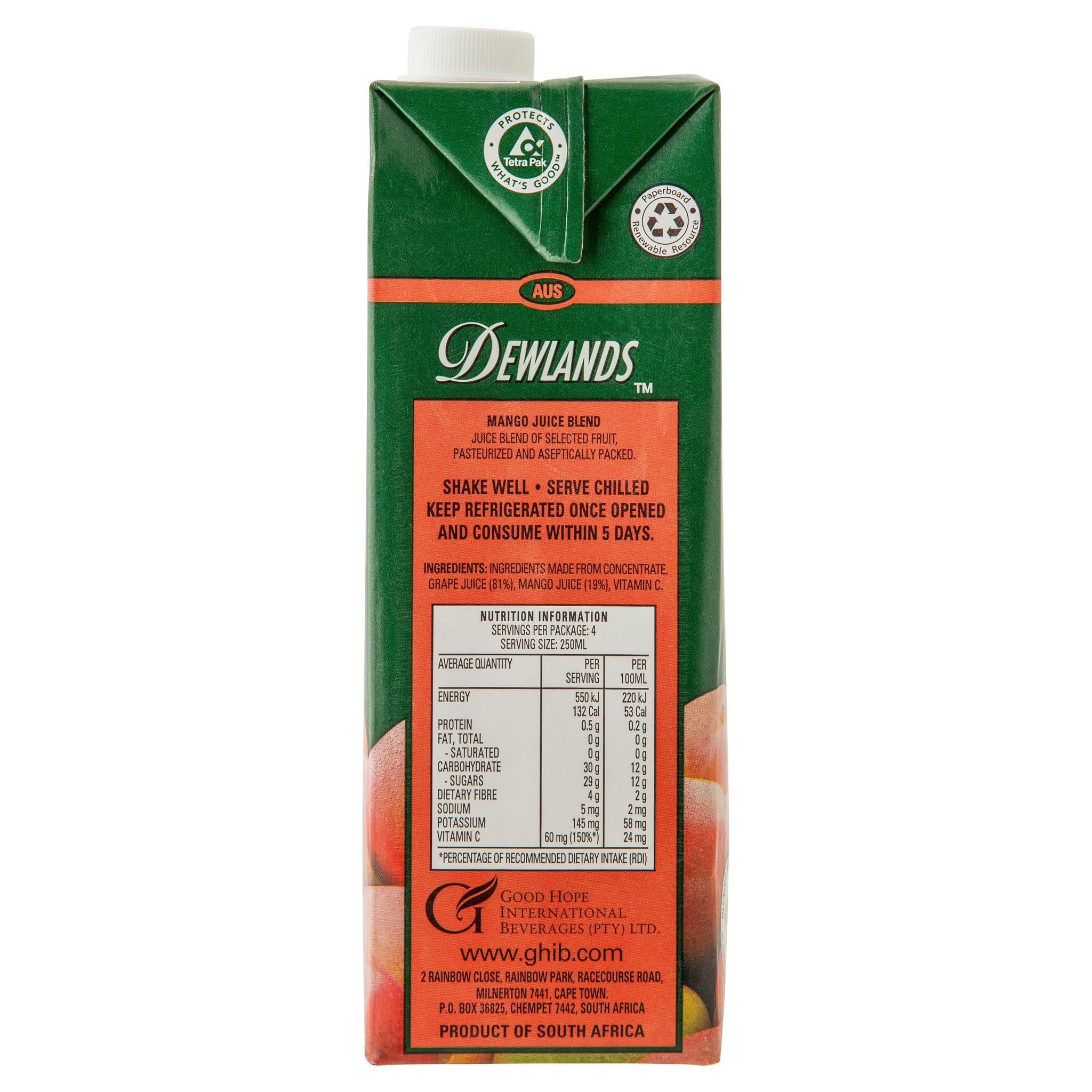 Dewlands Mango Juice 1L - Image 3