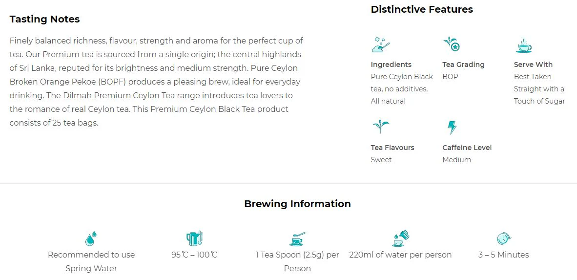 Dilmah Ceylon Teabags x25 50g - Image 2