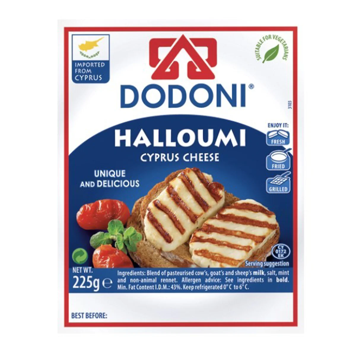 Dodonis Cypriot Halloumi Cheese 225g