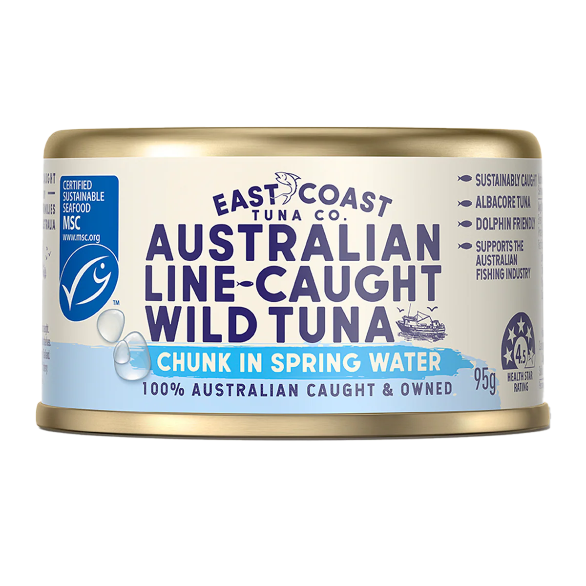 East Coast Tuna Co Australian Wild Tuna Chunk in Spring Water 95g