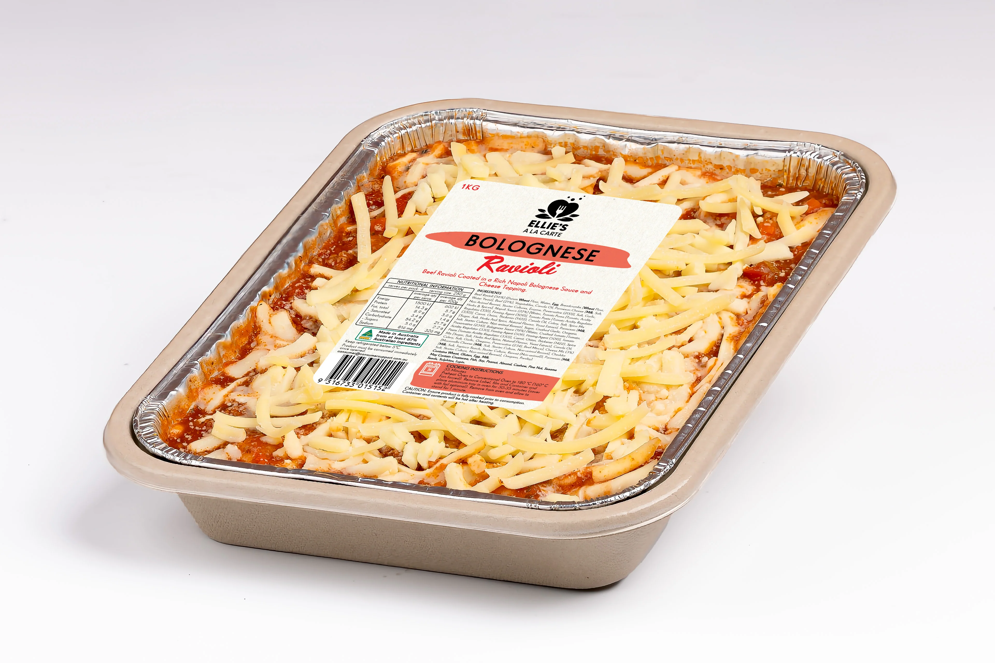 Ellies Ala Carte Ravioli Bolognese 1kg - Image 3