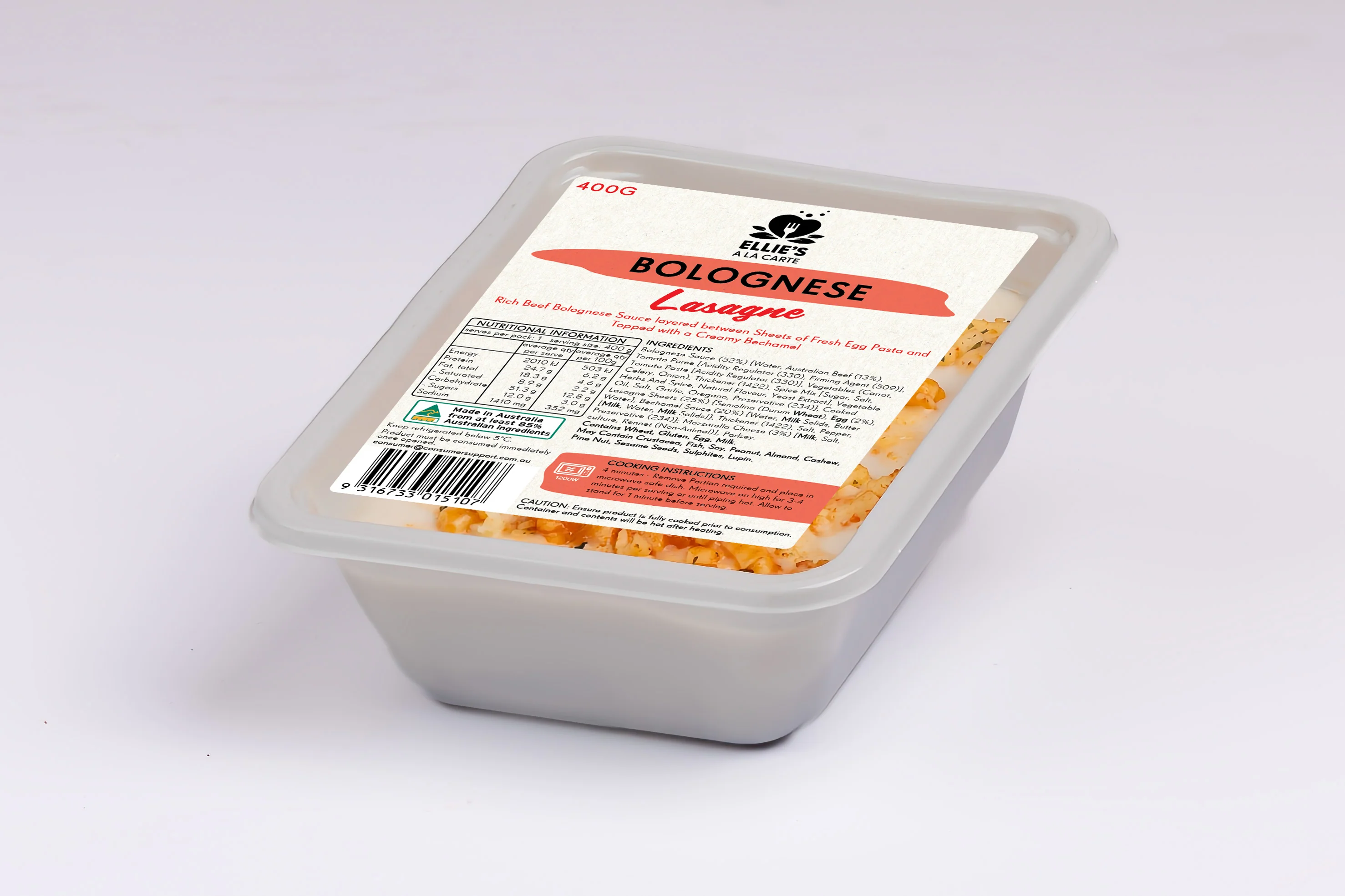 Ellies Ala Carte Lasagne 400g - Image 3