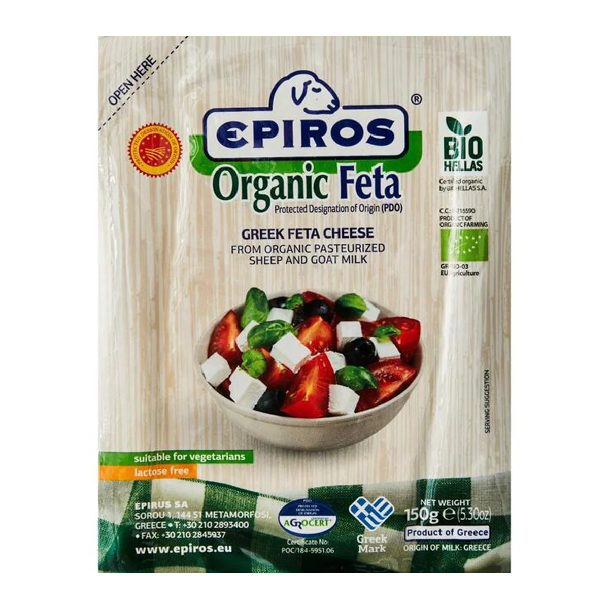 Epiros Organic Sheep Fetta Cheese 150g