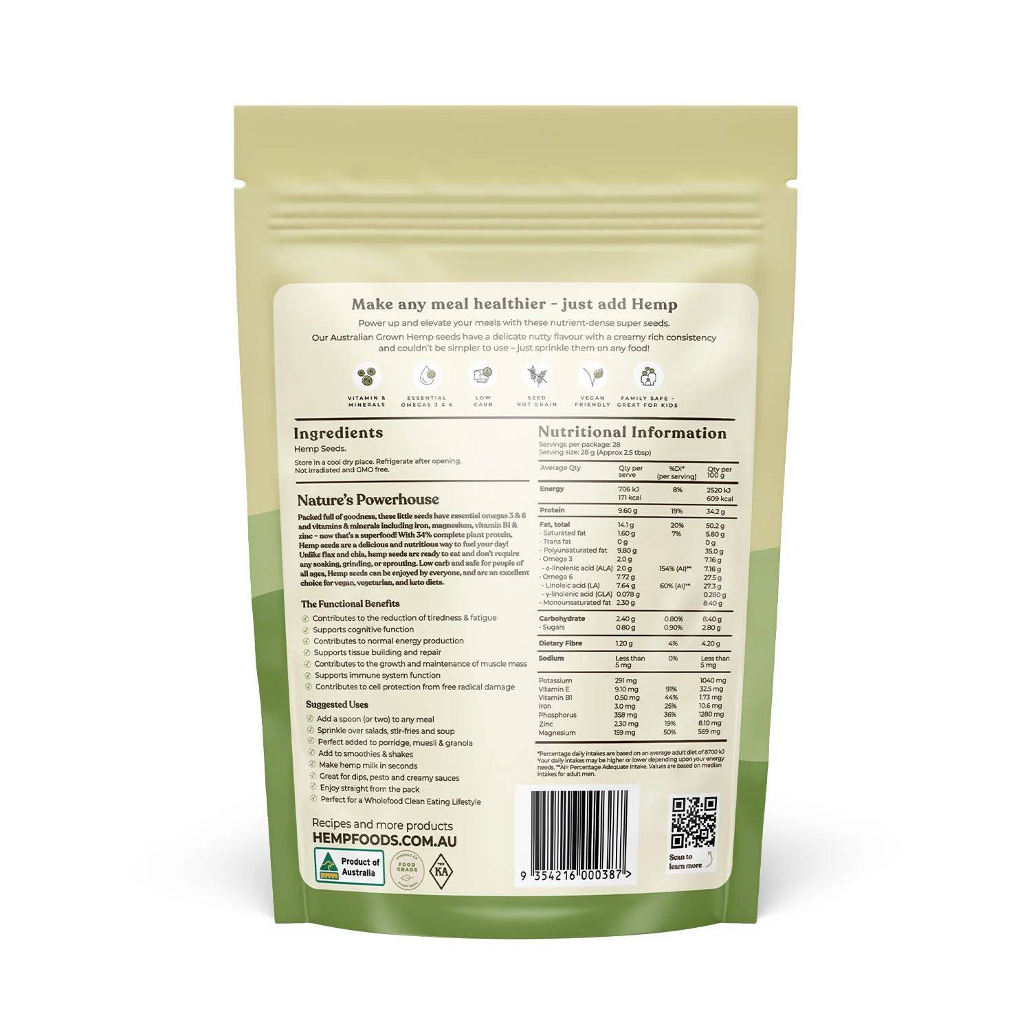 Hemp Foods Australian Hemp Seeds 800g - Image 2