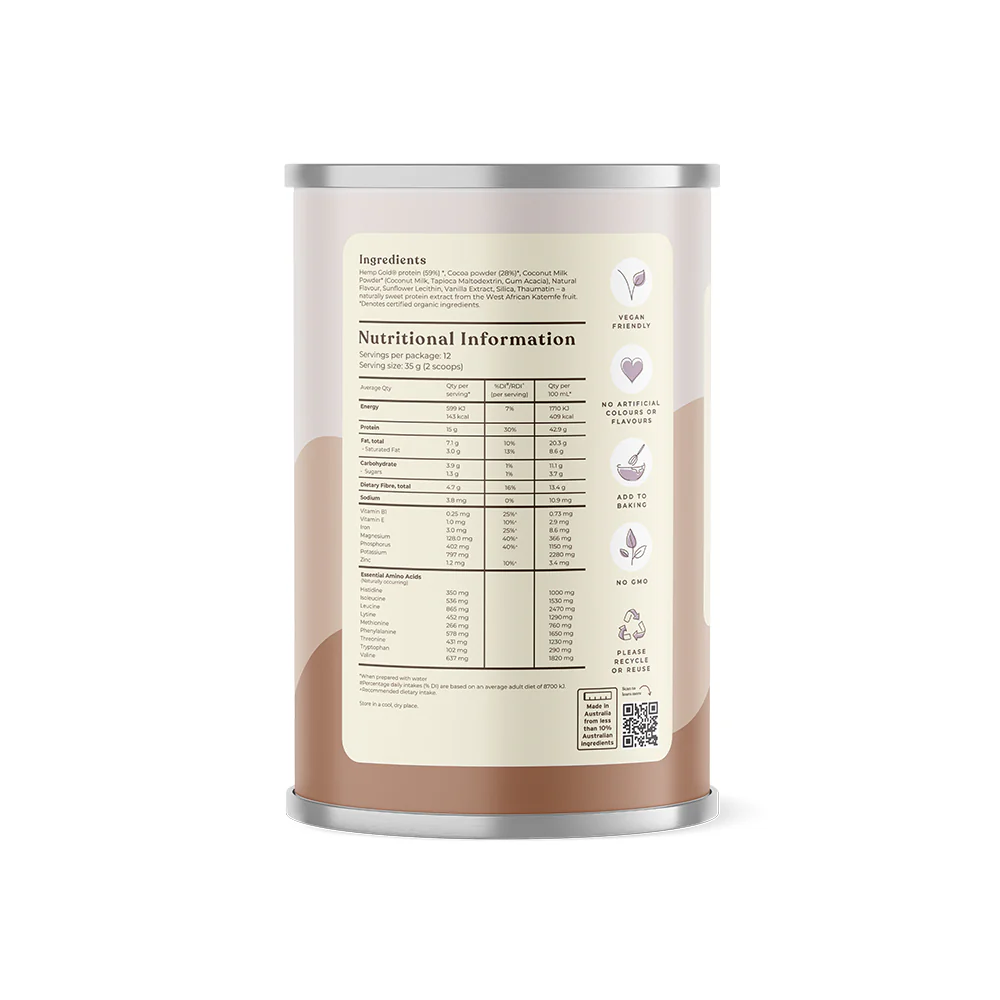 Hemp Foods Organic Protein Powder Chocolate 420g - Image 3